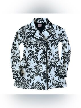 L.A. Kitty black and whit fitted Avant Garde cotton blend jacket size small